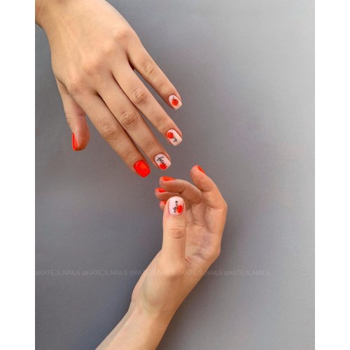 Gel Polish Komilfo DeLuxe Series N003 (intense, orange-red, neon), 8 ml