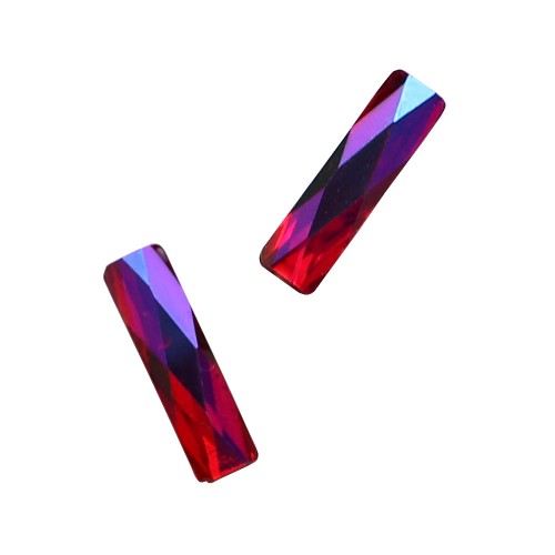 Komilfo Rectangle stones long (2×9 mm) Red AB, 2 pieces