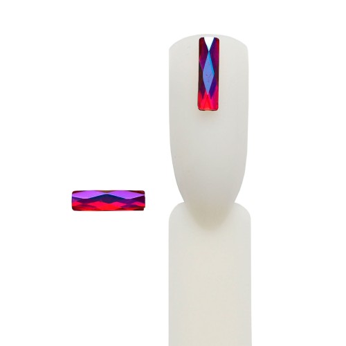 Komilfo Rectangle stones long (2×9 mm) Red AB, 2 pieces