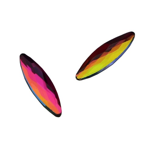 Komilfo Boat long stones (3×10 mm) Rainbow, 2 pieces