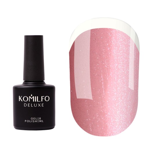 Komilfo KC Glitter Rubber French Base №KC002 (light pink with silver micro shine), 8 ml Komilfo KC Glitter Rubber French Base №KC002 (light pink with silver micro shine), 8 ml