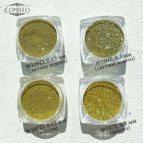Komilfo spangles 107F, size 0.3 mm, (gold) E, 2.5 g