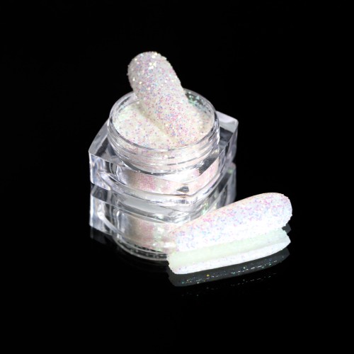 Komilfo photochromic sequins 002, size 0.4 mm, (white/blue photochrome) 2.5 g