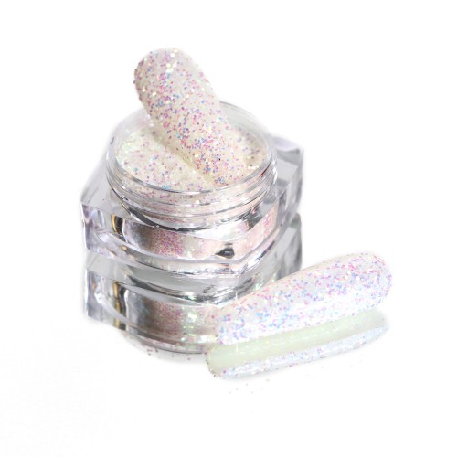 Komilfo photochromic sequins 002, size 0.4 mm, (white/blue photochrome) 2.5 g