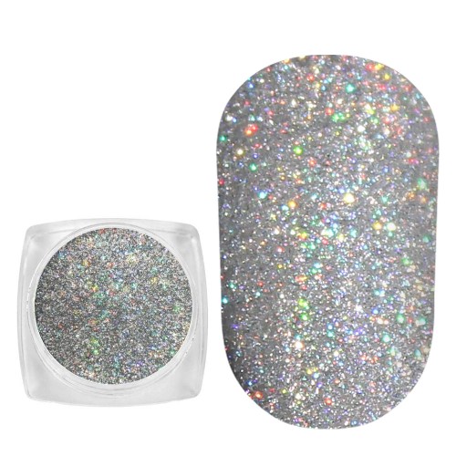 Komilfo spangles 104, size 0.08 mm, (silver, hologram) E, 2.5 g Komilfo spangles 104, size 0.08 mm, (silver, hologram) E, 2.5 g