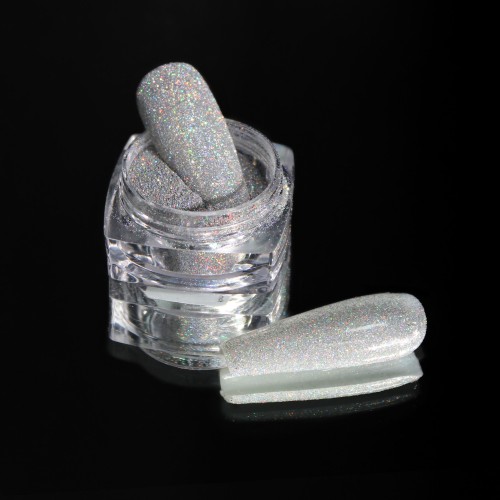 Komilfo spangles 104, size 0.08 mm, (silver, hologram) E, 2.5 g