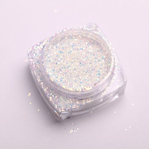 Komilfo photochromic sequins 002, size 0.4 mm, (white/blue photochrome) 2.5 g