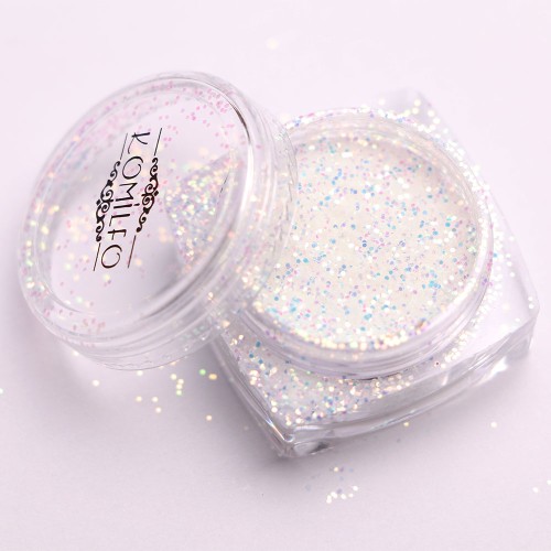 Komilfo photochromic sequins 002, size 0.4 mm, (white/blue photochrome) 2.5 g