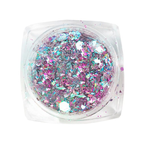Komilfo sequins MIX chameleon 004, mix sizes, (pink/turquoise / blue), 1.5 g