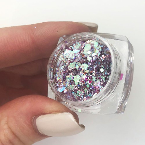 Komilfo sequins MIX chameleon 004, mix sizes, (pink/turquoise / blue), 1.5 g