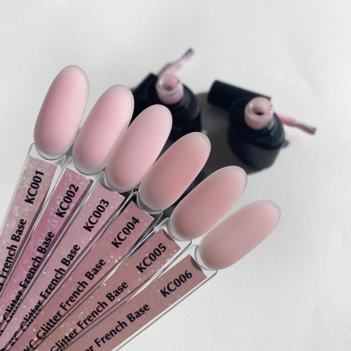 Komilfo KC Glitter Rubber French Base №KC002 (light pink with silver micro shine), 8 ml