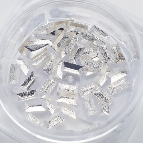 Komilfo texture rivets rectangle large 2*4 mm, silver, 50 pcs