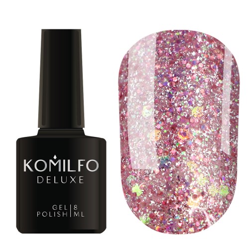 Gel Polish Komilfo Glow Attack 003 (rose gold-holographic), 8 ml Gel Polish Komilfo Glow Attack 003 (rose gold-holographic), 8 ml