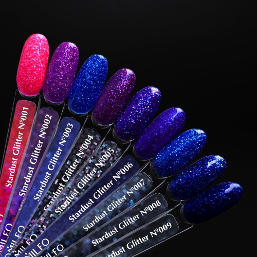 Gel Polish Komilfo Stardust Glitter 008 (deep blue with different sizes of glitter), 8 ml