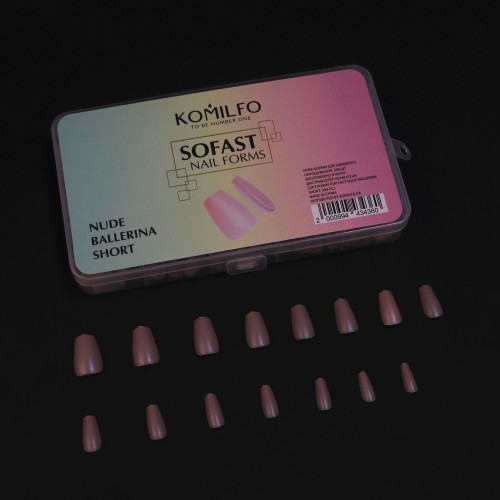 Komilfo SoFast Nail Forms Nude Ballerina Short, 360 pcs