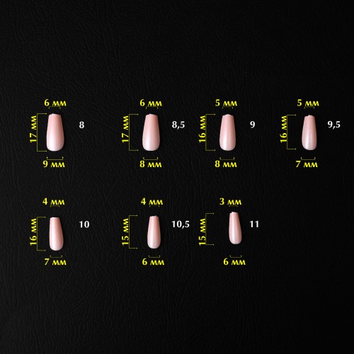 Komilfo SoFast Nail Forms Nude Ballerina Short, 360 pcs