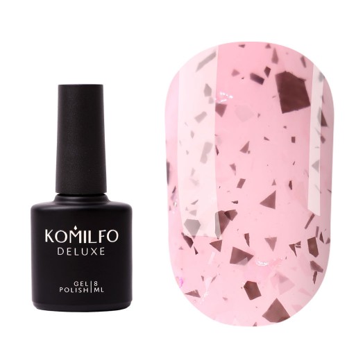 Komilfo Glassy Base GB007 (peach-pink with flakes), 8 ml