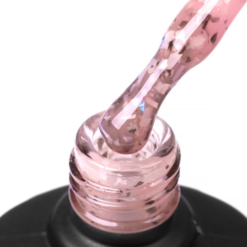 Komilfo Glassy Base GB007 (peach-pink with flakes), 8 ml