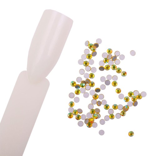 Komilfo strasses (pack of 100), Citrine AB, size 5