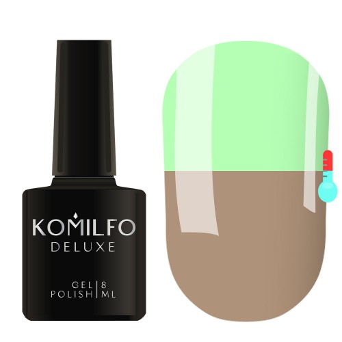 Gel Polish Komilfo DeLuxe Termo C003 (light brown, when heated – bright light green), 8 ml Gel Polish Komilfo DeLuxe Termo C003 (light brown, when heated – bright light green), 8 ml