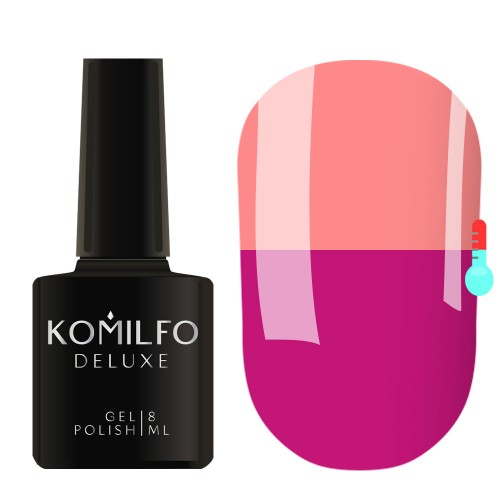 Gel Polish Komilfo DeLuxe Termo C013 (hot pink, when heated – muted peach pink), 8 ml Gel Polish Komilfo DeLuxe Termo C013 (hot pink, when heated – muted peach pink), 8 ml