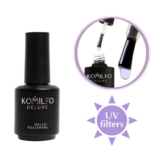 Komilfo No Wipe UV Top – top for gel polish without a sticky layer with UV filters, 15 ml Komilfo No Wipe UV Top – top for gel polish without a sticky layer with UV filters, 15 ml