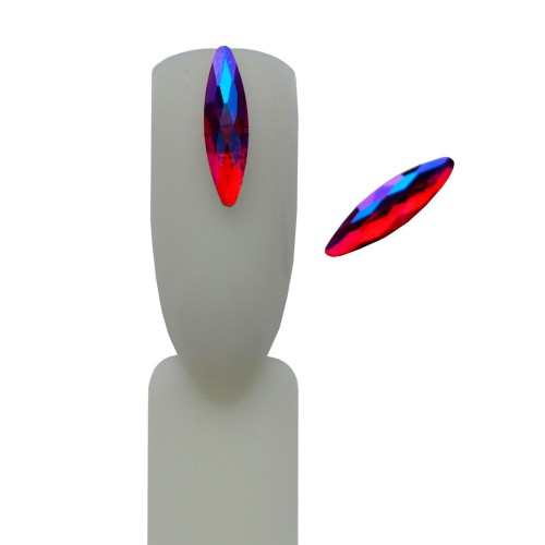 Komilfo Boat long stones (3×10 mm) Red AB, 2 pieces