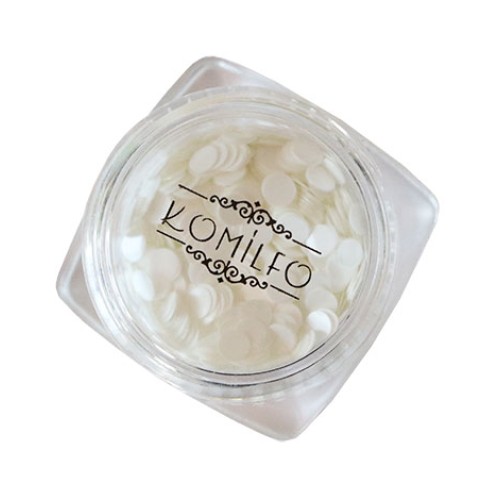 Komilfo disco design №036, white, 3 mm, (1 g) Komilfo disco design №036, white, 3 mm, (1 g)