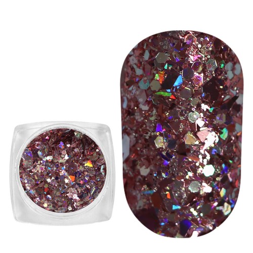 Komilfo sequins MIX chameleon 005, mix sizes, (pink/yellow/green), 1.5 g