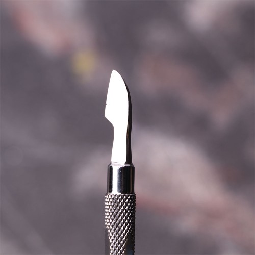 Komilfo pusher S for manicure and pedicure with a hatchet in a dichroic case