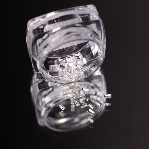 Komilfo texture rivets small rectangle 1.5*3 mm, silver, 50 pcs