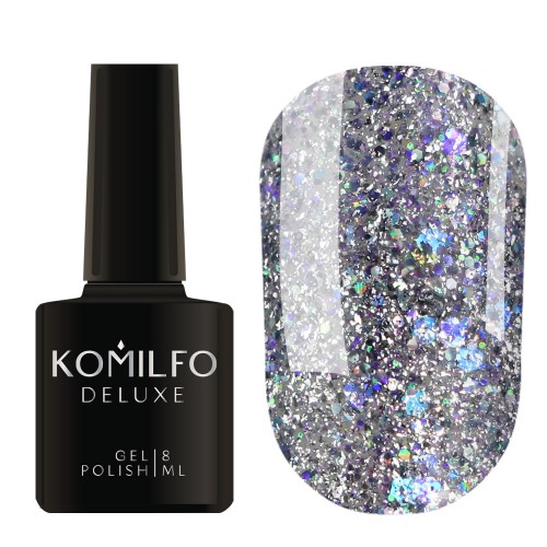 Gel polish Komilfo Glow Attack 004 (metallic-holographic), 8 ml Gel polish Komilfo Glow Attack 004 (metallic-holographic), 8 ml
