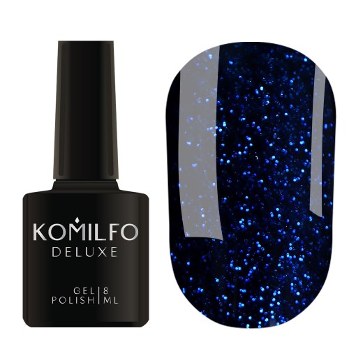 Gel Polish Komilfo Stardust Glitter 009 (night blue with glitter), 8 ml Gel Polish Komilfo Stardust Glitter 009 (night blue with glitter), 8 ml