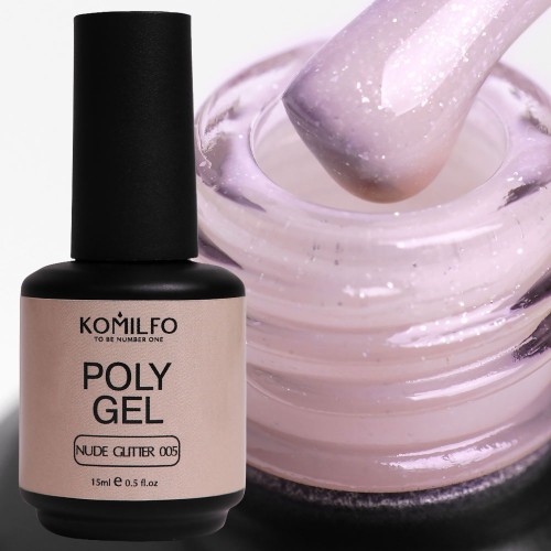 Komilfo PolyGel 005 Nude Glitter, 15 ml (with shimmer) Komilfo PolyGel 005 Nude Glitter, 15 ml (with shimmer)