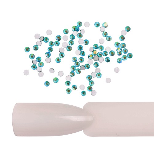 Komilfo rhinestones (pack of 100), Emerald AB, size 4
