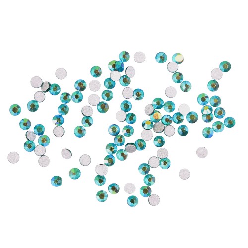 Komilfo rhinestones (pack of 100), Emerald AB, size 4 Komilfo rhinestones (pack of 100), Emerald AB, size 4