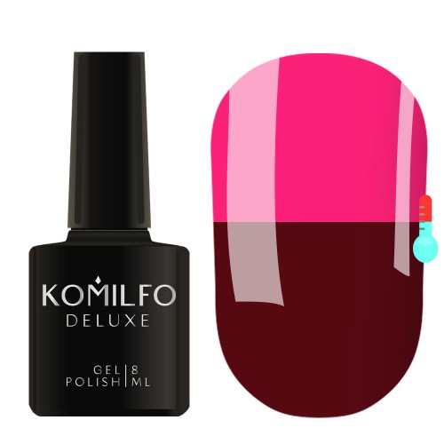 Gel Polish Komilfo DeLuxe Termo C004 (dark wine, when heated – dark pink), 8 ml Gel Polish Komilfo DeLuxe Termo C004 (dark wine, when heated – dark pink), 8 ml