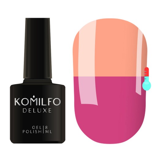 Gel Polish Komilfo DeLuxe Termo C014 (muted, tea pink, when heated – calm orange), 8 ml Gel Polish Komilfo DeLuxe Termo C014 (muted, tea pink, when heated – calm orange), 8 ml