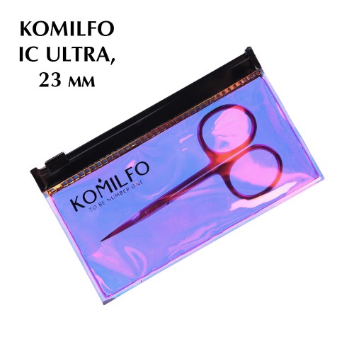 Komilfo IC Ultra 23 mm, professional cuticle scissors, dichroic case
