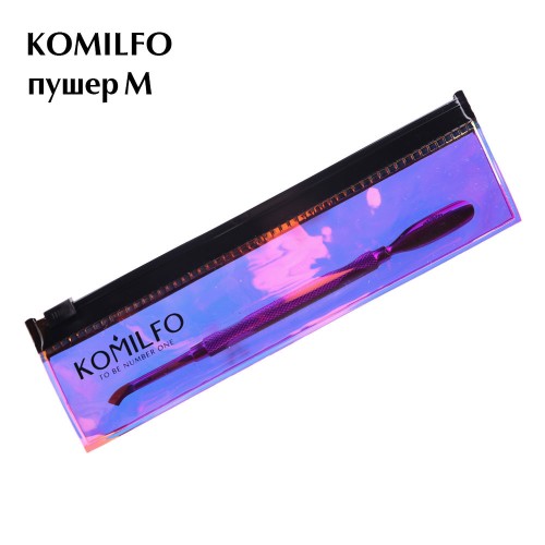Komilfo pusher M for manicure and pedicure with a curette in a dichroic case