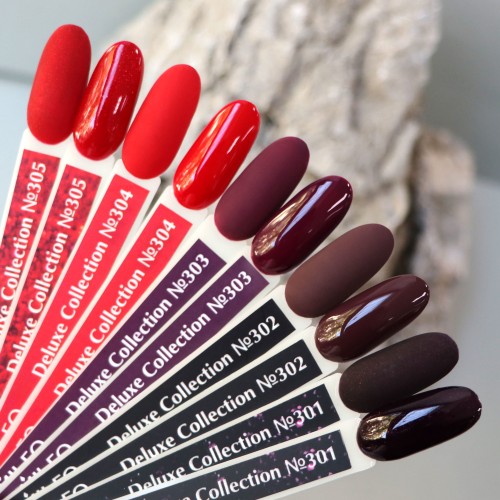 Gel Polish Komilfo Deluxe Series Dusk Collection D303 (burgundy eggplant, enamel), 8 ml