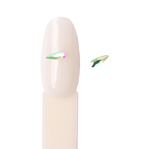 Komilfo Teardrop mini stones (2×6 mm) Crystal AB, 2 pieces