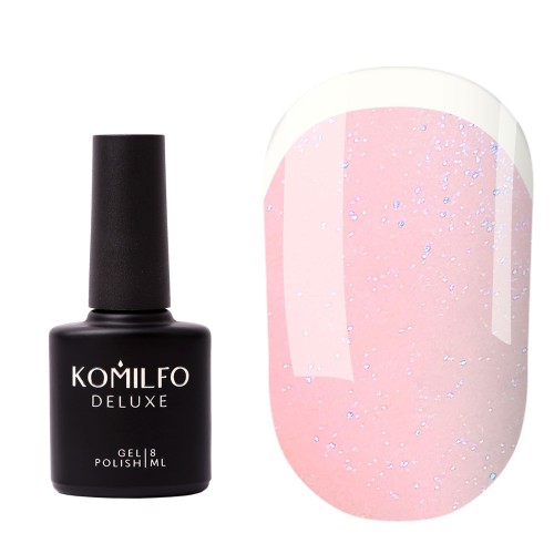 Komilfo KC Glitter Rubber French Base №KC003 (light pink with blue micro shine), 8 ml Komilfo KC Glitter Rubber French Base №KC003 (light pink with blue micro shine), 8 ml