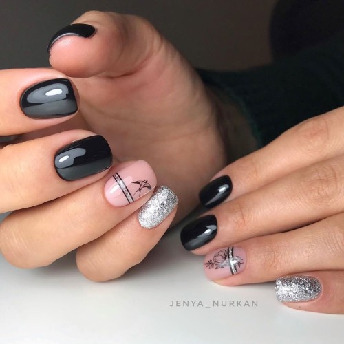 Gel polish Komilfo Deluxe Series D001 (black, enamel), 15 ml