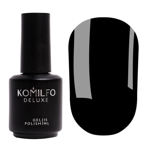 Gel polish Komilfo Deluxe Series D001 (black, enamel), 15 ml Gel polish Komilfo Deluxe Series D001 (black, enamel), 15 ml