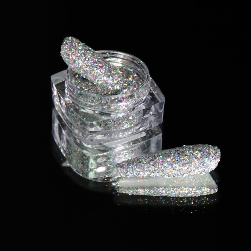 Komilfo spangles 104G, size 0.4 mm, (silver, hologram) E, 2.5 g