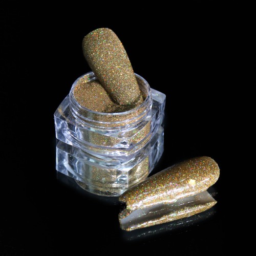 Komilfo spangles 114, size 0.08 mm, (gold, hologram) E, 2.5 g