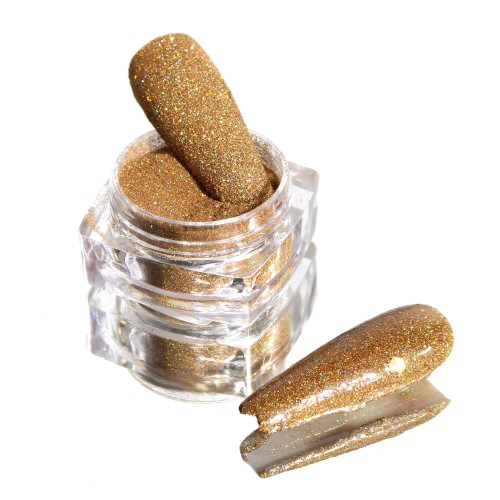 Komilfo spangles 114, size 0.08 mm, (gold, hologram) E, 2.5 g