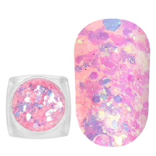 Komilfo photochromic sequins MIX-006, mix sizes, (pink/violet-blue photochrome), 2.5 g Komilfo photochromic sequins MIX-006, mix sizes, (pink/violet-blue photochrome), 2.5 g