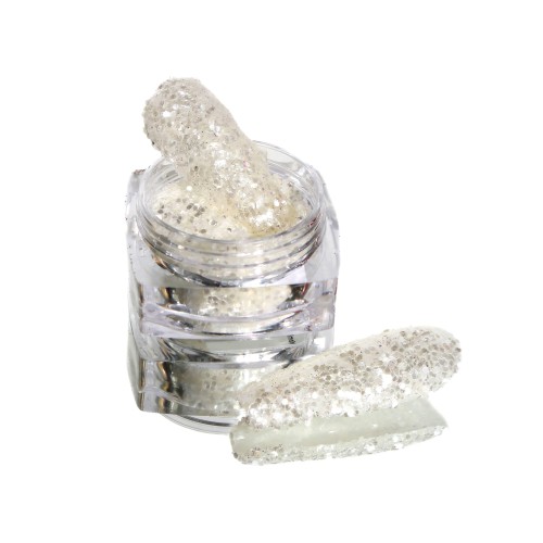 Komilfo spangles 022B, size 0.8 mm, (white, silver), E 2.5 g